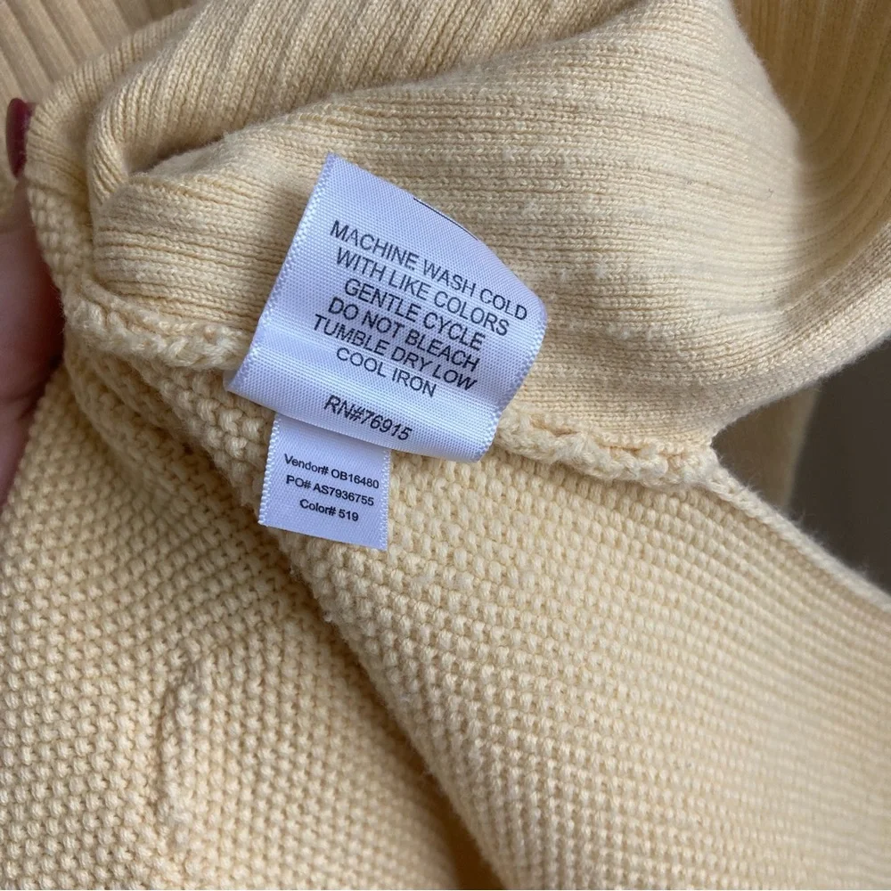 Appleseed’s Light‎ Butter Yellow Knit Sweater 100% Cotton Boho Hipster Medium